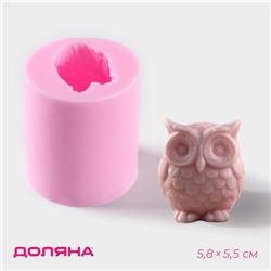 Молд Доляна «Совёнок», силикон, 5×5.5 см, розовый