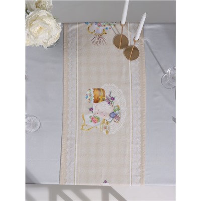 Дорожка на стол «Пасхальные куличи», 40×146 см, 100% хлопок, саржа 190 г/м²