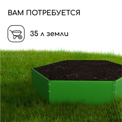 Клумба оцинкованная, d=60 см, высота бортика 15 см, ярко-зелёная, Greengo