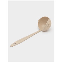 Половник-шумовка Доляна, 27 см, бежевый