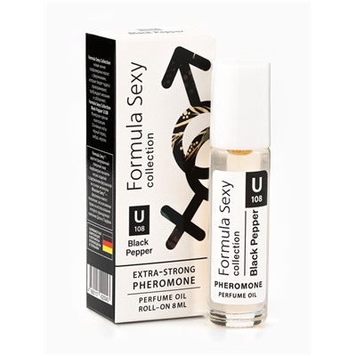 Парфюмерное масло женское с феромонами Formula Sexy Collection Black Pepper U108, 8 мл (по мотивам Black Pepper & Amber, Neroli (Zielinski & Rozen)