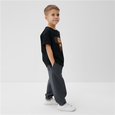 Футболка детская KAFTAN «Чебурашка», чёрная, размер 30, рост 98-104 см