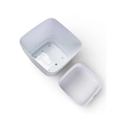 Горшок для цветов с поддоном СибПолимер «Классика», 15 л, пластиковый, белый