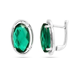 Серьги из серебра аквамарин выращ., Симона