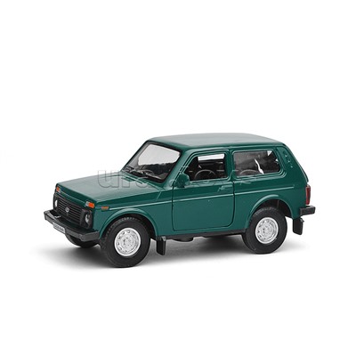 Машина металл LADA 4x4 12 см, (двери, багаж, зеленый) инерц., в коробке