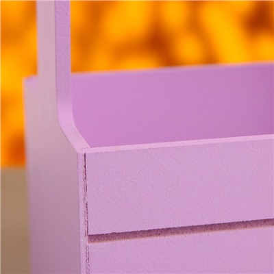 Подарочный ящик «Аром», деревянный, ручка - канат, сиреневый, набор 3 шт.