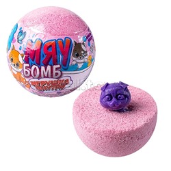 Детский бурлящий шар "Звер бомб" клубника (с игрушкой) 130г