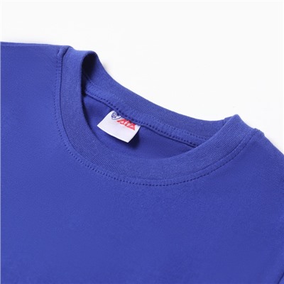 Футболка детская однотонная ATA kids, синяя, рост 134 см