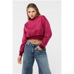 Свитшот 3 оверсайз короткий (Брусника)