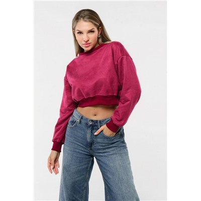 Свитшот 3 оверсайз короткий (Брусника)