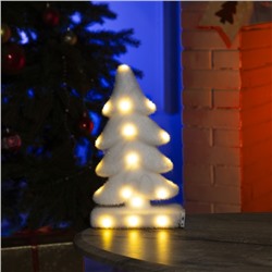 Светодиодная фигура «Ёлочка» 20×25×12 см, флок, батарейки CR2032×2 (не в комплекте), свечение тёплое белое