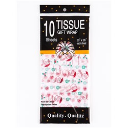 Бумага новогодняя упаковочная тишью «Дед Мороз!», белая, 50×66 см