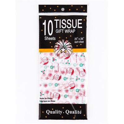 Бумага новогодняя упаковочная тишью «Дед Мороз!», белая, 50×66 см