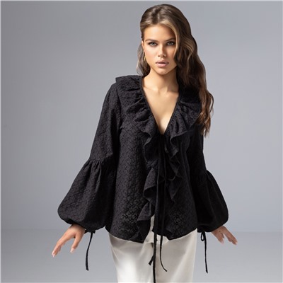 Блуза из хлопка, Пленительная грация (черная)