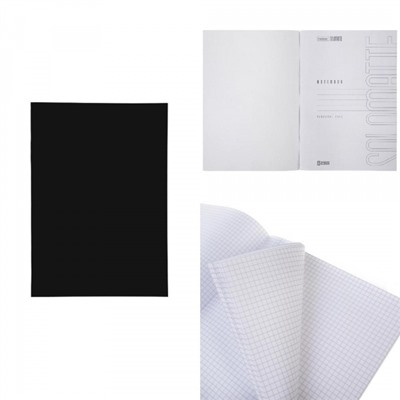 Тетрадь А4  48л клетка soft-touch "SoloMatte. Черный бархат" (092936) Хатбер