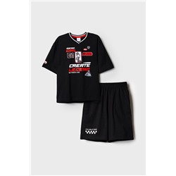 Комплект трикотажный для девочек: фуфайка (футболка), шорты PLAYTODAY, 1240271