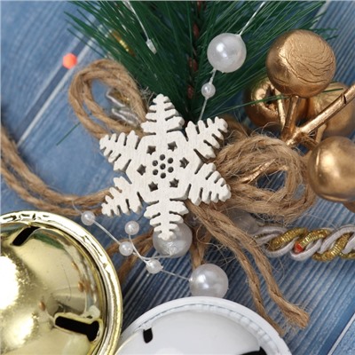 Украшение ёлочное «Зимнее волшебство. Настроение», новогоднее, 13×8 см, в виде венка