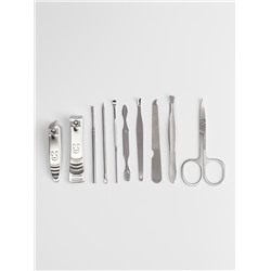 Набор маникюрный «Люси», 10 предметов, кожзам-чехол, коричневый