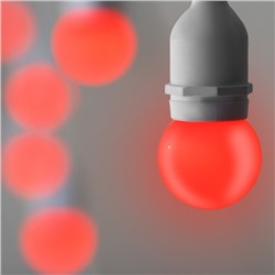 Лампа светодиодная Luazon Lighting, G45, Е27, 1.5 Вт, для белт-лайта, набор 20 штук, свечение красное