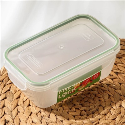 Контейнер пищевой с герметичной крышкой, 1 л, прозрачный, крышка МИКС