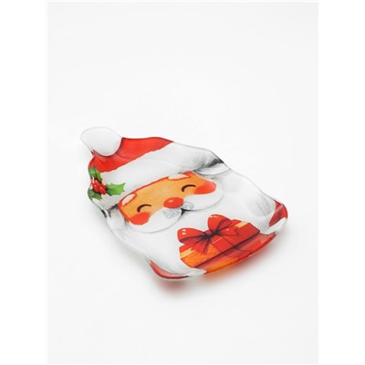 Тарелка новогодняя плоская «Дедушка Мороз», 13.8×20.5 см