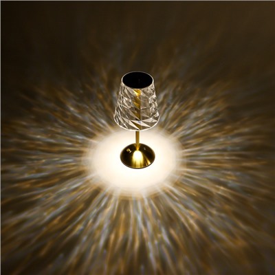 Светильник настольный RISALUX «Берта», интерьерный, USB, LED, АКБ, золото, 13×13×29 см