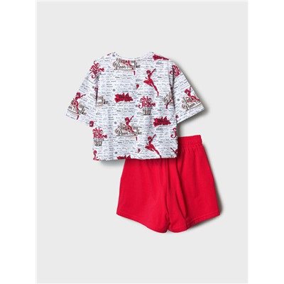 Комплект трикотажный для девочек: фуфайка (футболка), шорты