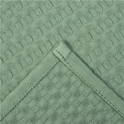 Набор кухонных полотенец «Доляна», хаки, 35×60 см - 4 шт., 100% хлопок, вафля 220 г/м²