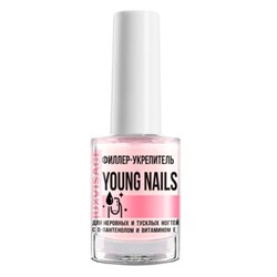 Филлер-укрепитель YOUNG NAILS для неровных и тусклых ногтей с D-пантенолом и витамином Е 9г