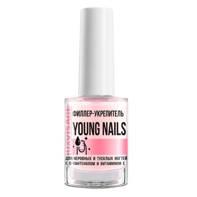 Филлер-укрепитель YOUNG NAILS для неровных и тусклых ногтей с D-пантенолом и витамином Е 9г