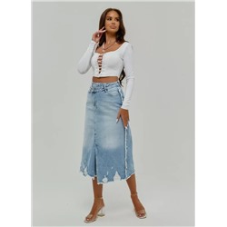 Женская юбка джинсовая с разрезом CRACPOT
