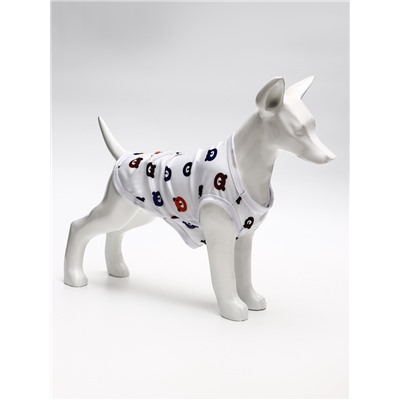 Футболка для животных «Мишка», M (ДС 30, ОГ 42 см), белая