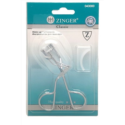Zinger Зажим для ресниц металлический / Classic EYE-100, серебристый KRISTALLER, 1110388