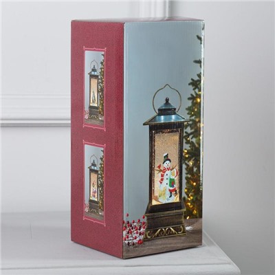 Светодиодная фигура «Девочка и снеговик» 10.5×27×10.5 см, пластик, батарейки ААх3 (не в комплекте), USB, свечение тёплое белое