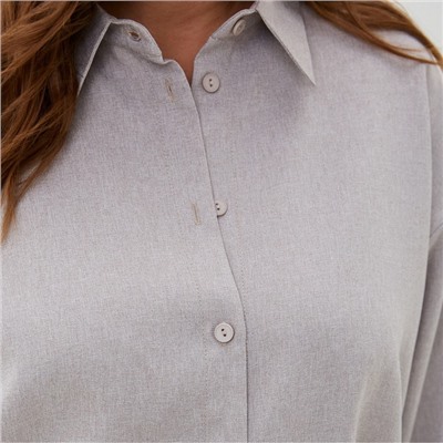 Блузка женская MIST plus-size, размер 58, серо-бежевая