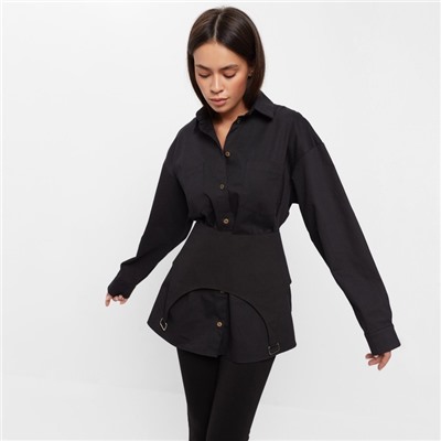 Рубашка женская джинсовая MIST: Denim, размер 48-50, чёрный