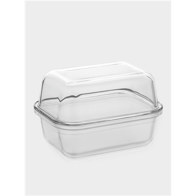 Контейнер, 390 мл, герметичный, с паровыпуском, пластиковая крышка, стекло, прозрачный