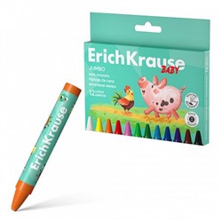 Мелки восковые 12цв Baby Jumbo утолщенные круглые 62943 ErichKrause