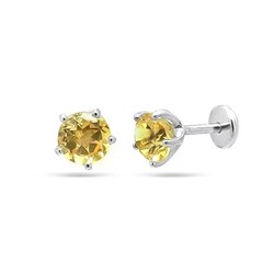 Серьги из серебра цитрин, Ю-25003р