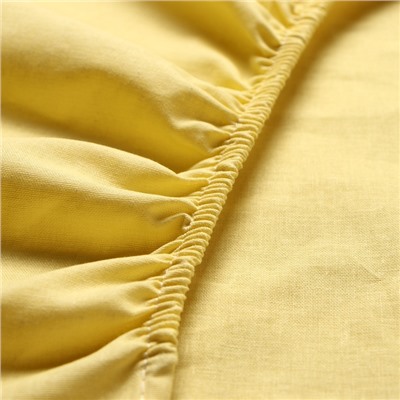 Простыня на резинке 1.5-спальная «Этель», 140×200+25 см, жёлтая, поплин