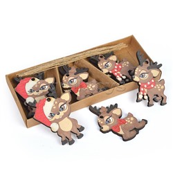 Набор новогодних украшений "Оленята" (6,5* 5 см х 9шт) в коробке