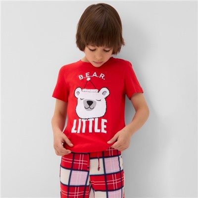 Пижама новогодняя детская KAFTAN «Bear» размер 30 (98-104)