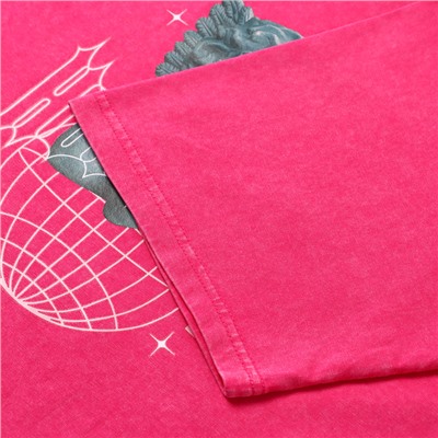 Футболка женская из вареного хлопка MIST Streetwear, розовая, размер 46-48