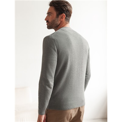 Джемпер фактурной вязки из хлопка с нейлоном