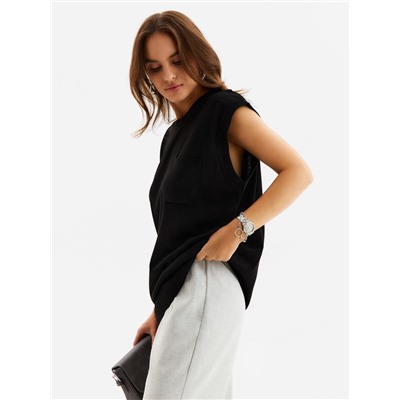 Жилет MINAKU: Knitwear collection цвет черный, размер 48