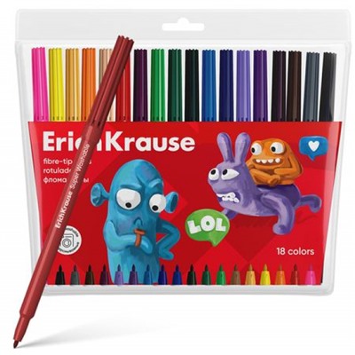 Фломастеры 18цв 61832 Jolly Friends Super Washable ErichKrause