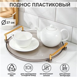 Поднос Mirror, d=27 см, прозрачный