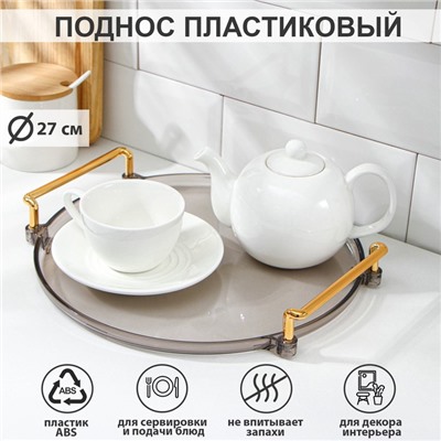 Поднос Mirror, d=27 см, прозрачный