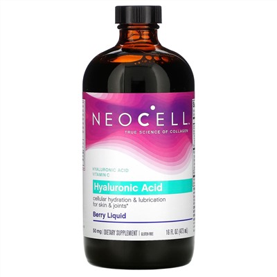 Neocell, Гиалуроновая кислота в виде сиропа с ягодным вкусом, 50 мг, 16 жидких унций (473 мл)
