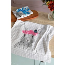 Комплект вафельных полотенец 45х60 (3 шт.) "Унисон" рис 33083-1 Rabbit